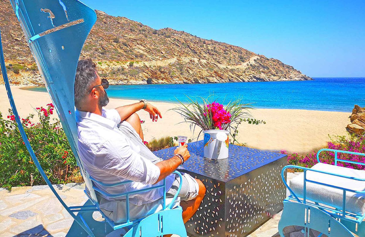 Soak in the gorgeous Papas Bay in one of the comfy deck chairs