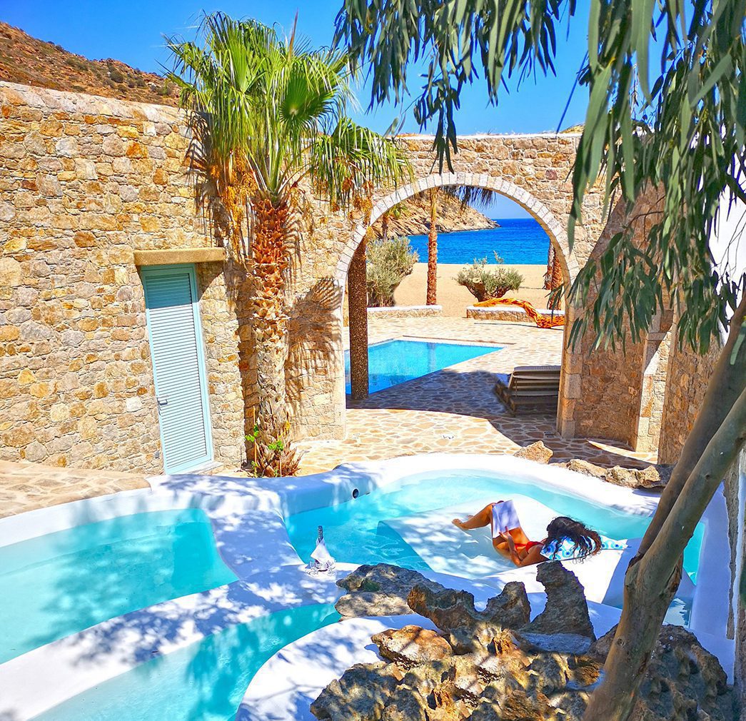 The Seafront Suite boasts a multi-level pond and waterfall, perfect for a leisurely float